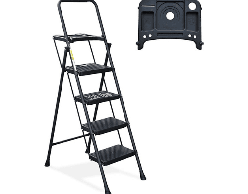 HBTower 5-Foot Wide-Step Folding Step Ladder