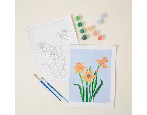 Birth Month Flower Paint-by-Number Kit by Lauren Sadler