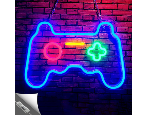 Game Neon Sign Gamepad Shape by BerniceKelly