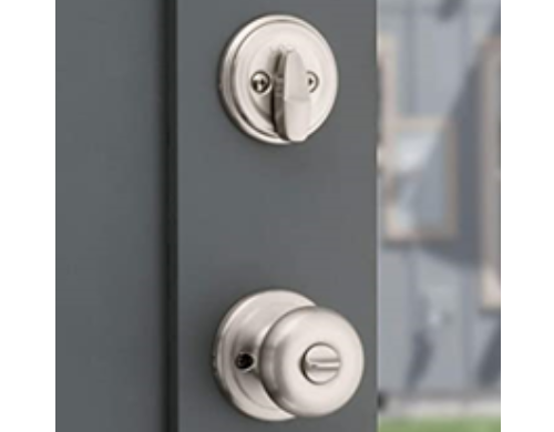Kwikset Juno Keyed Entry Door Knob and Single Cylinder Deadbolt Combo Pack