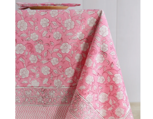 Indian Block Print Tablecloth Set