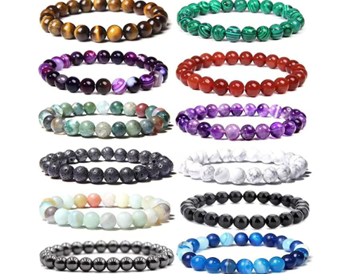 8mm Beaded Gemstone Bracelets
