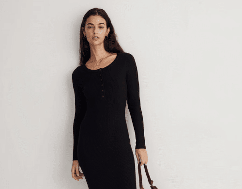 Henley Sweater Midi Dress