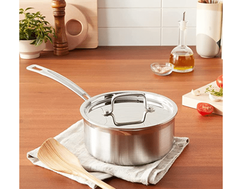 DELUXE Sauce Pan with Lid, 1 Quart Stainless Steel Saucepan with Stay-Cool  Handle, Multipurpose Cooking Pot for Sauces Pasta, Suitable