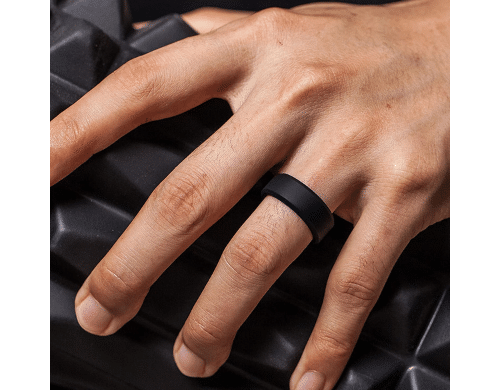 4 Pack - ROQ Silicone Men wedding bands - FULL CYCLE carbon