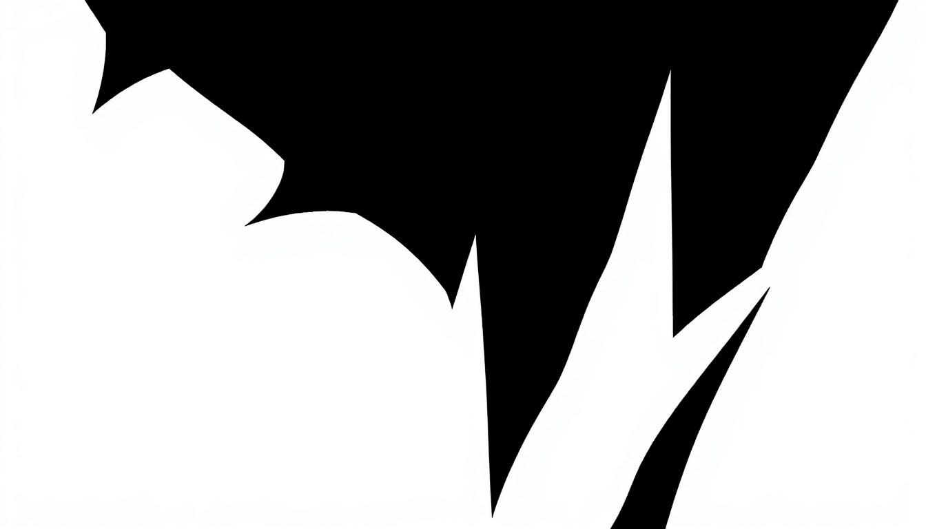 An abstract composition of stark, jagged black and white geometric shapes, conceptually representing the introspective nature of Danah Denice's piano cover of 'Once in a Lifetime.'