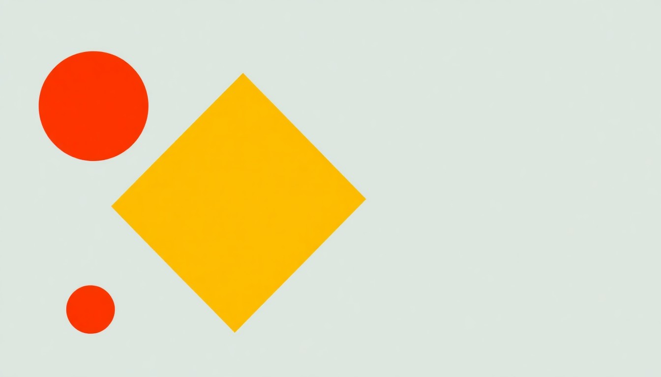 A geometric abstract illustration using bold shapes and primary colors to conceptually represent the debate over limiting Social Security benefits.