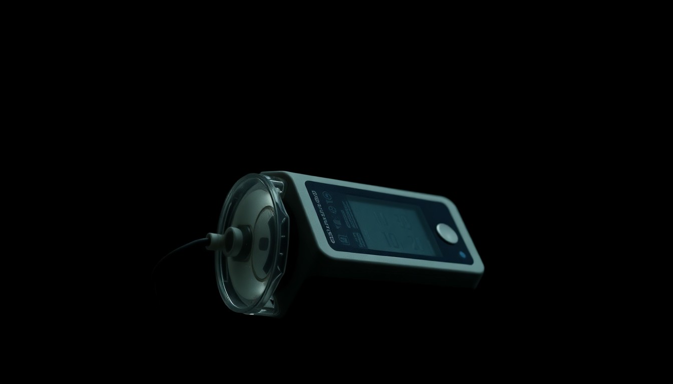 An extreme close-up photograph of a discarded, battery-operated medical device with frayed wiring, conceptually illustrating the incident that prompted a bomb squad investigation.