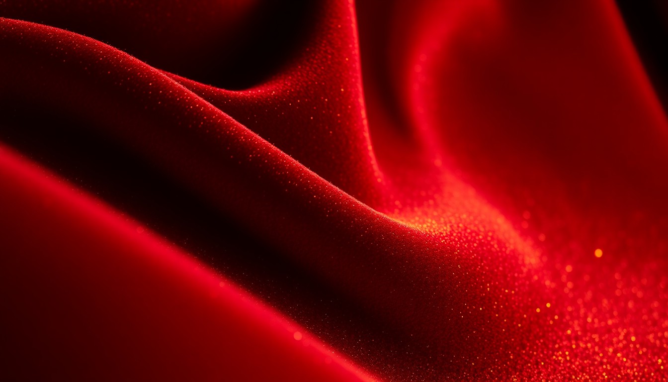 An extreme close-up of a rich, textured velvet fabric in deep burgundy and gold, lit dramatically to capture the luxurious, glittering quality of the material, conceptually representing the legacy of a celebrated actress.