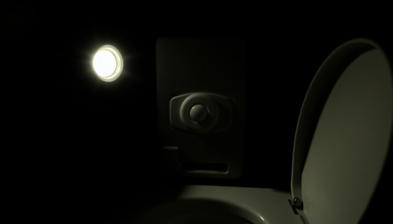 An extreme close-up of a stainless steel toilet fixture from the new detention center, its harsh lighting and stark black background creating a gritty, investigative aesthetic that conceptually represents the facility's role in the criminal justice system.