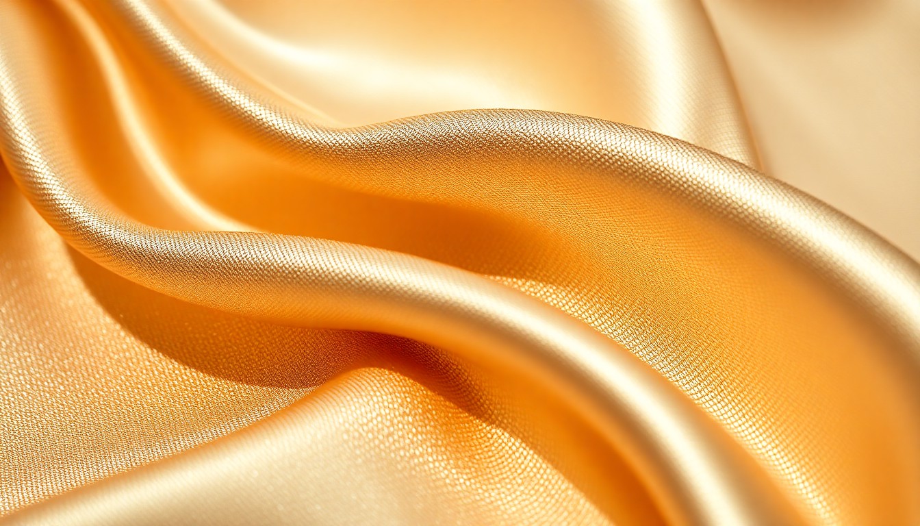An extreme close-up photograph of a shimmering, metallic bridal gown fabric, captured with dramatic studio lighting to create an abstract, high-fashion texture.