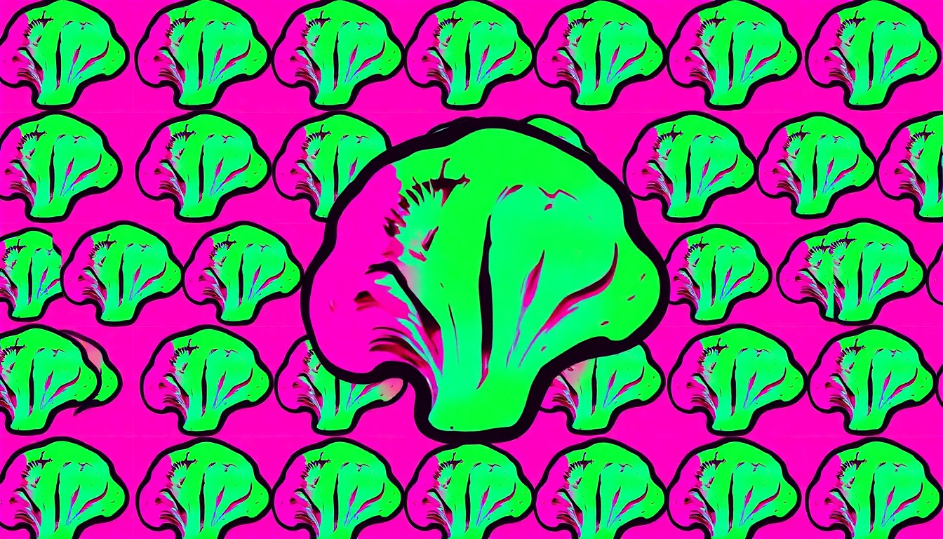 A bold, abstract grid of brightly colored scallop or cauliflower shapes, conceptually representing the fresh, locally-sourced ingredients used in the resort's signature dishes.