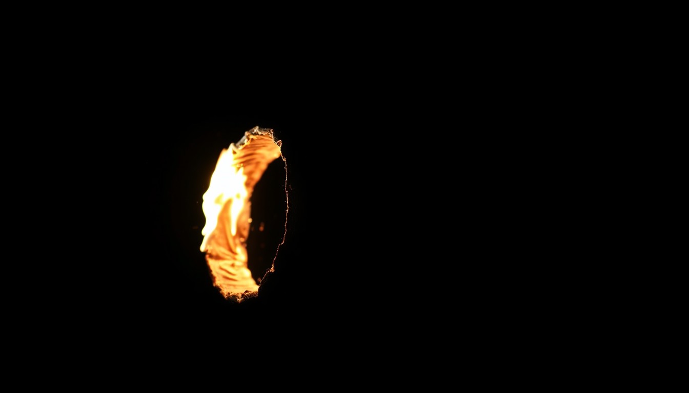An extreme close-up photograph of a charred, twisted metal object, capturing the gritty, investigative nature of the crime scene through dramatic lighting and stark contrast.