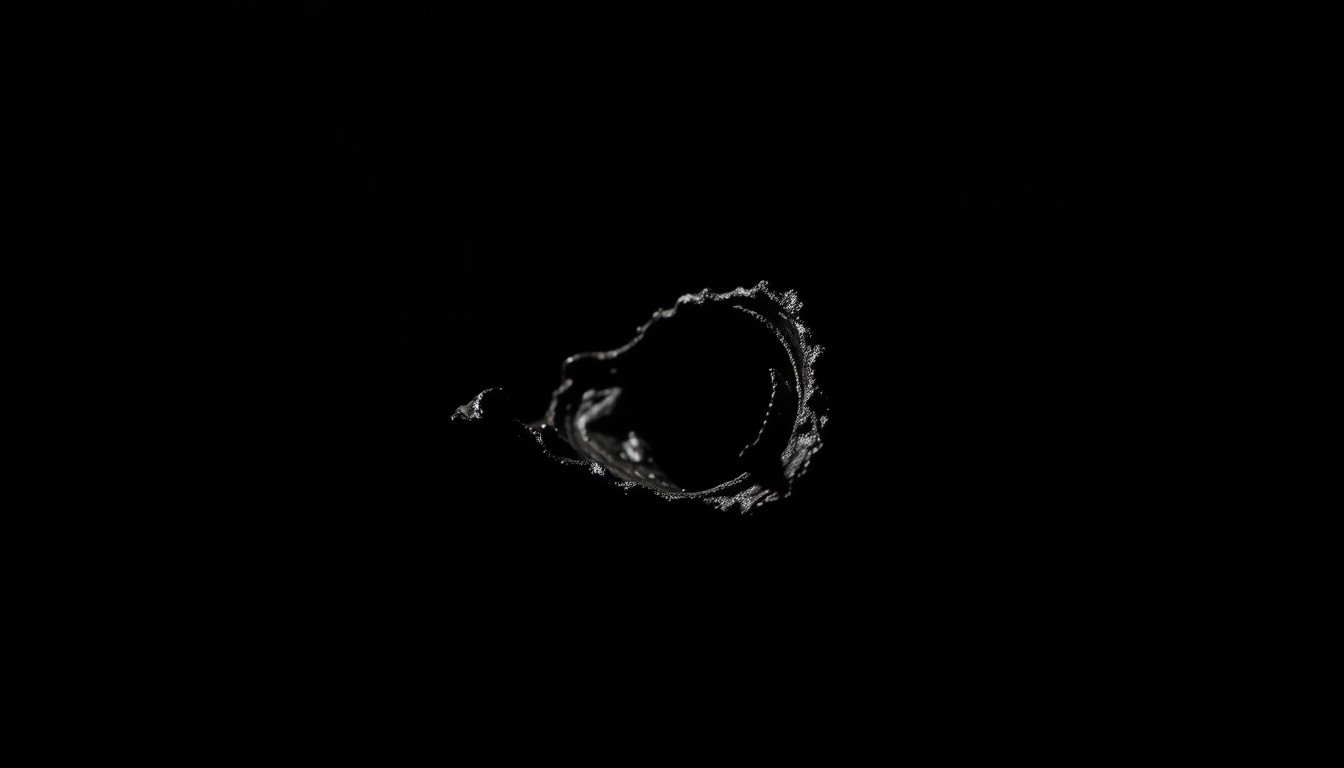 An extreme close-up of a charred, twisted piece of metal from the crime scene, capturing the stark, gritty aesthetic of the investigation.