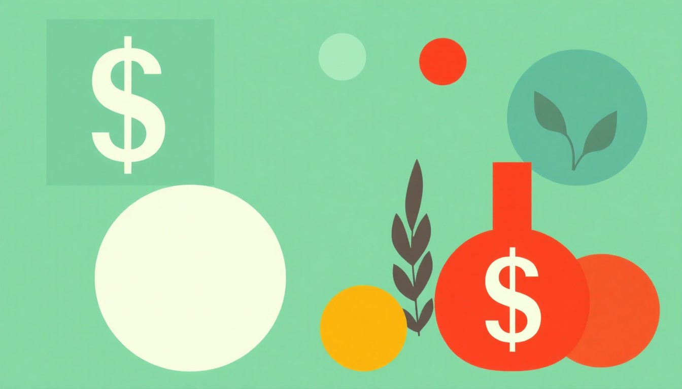 A vibrant abstract illustration composed of overlapping triangles, rectangles, and circles in shades of blue, yellow, and red, conceptually representing the diverse strategies people can use to save money and boost their income.