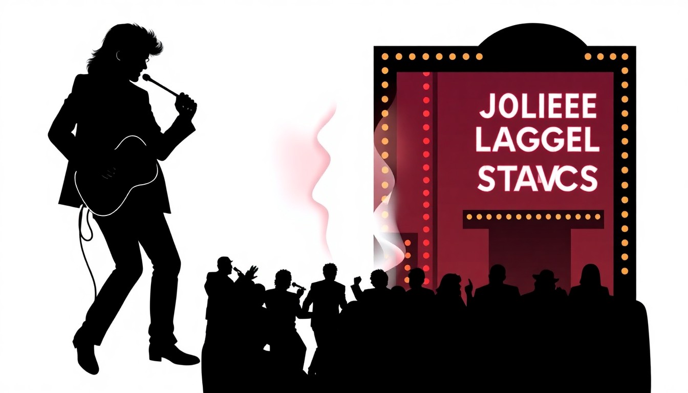 A striking black and white graphic illustration featuring jagged, angular silhouettes and geometric shapes, conceptually representing the tension and conflict between a major music star and a smaller entertainment brand over a shared trademark.