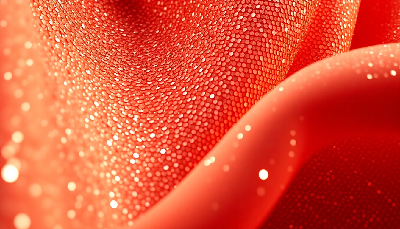 An extreme close-up of shimmering, textured fabric in rich, saturated colors, conceptually representing the glamour and energy of a community celebration.