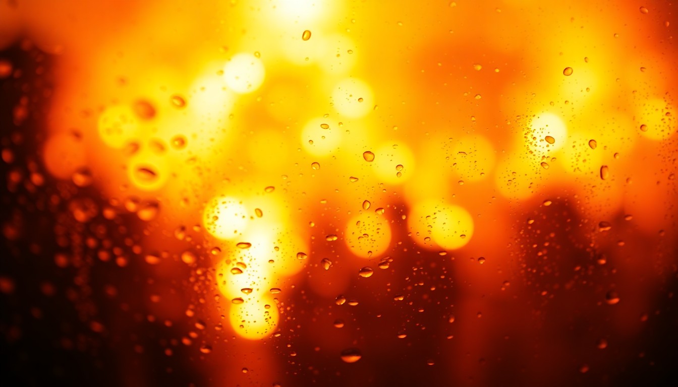 An extremely blurred and abstracted scene of warm, glowing light and color, conceptually representing the communal spirit and cultural traditions of the Chametz Burn event.