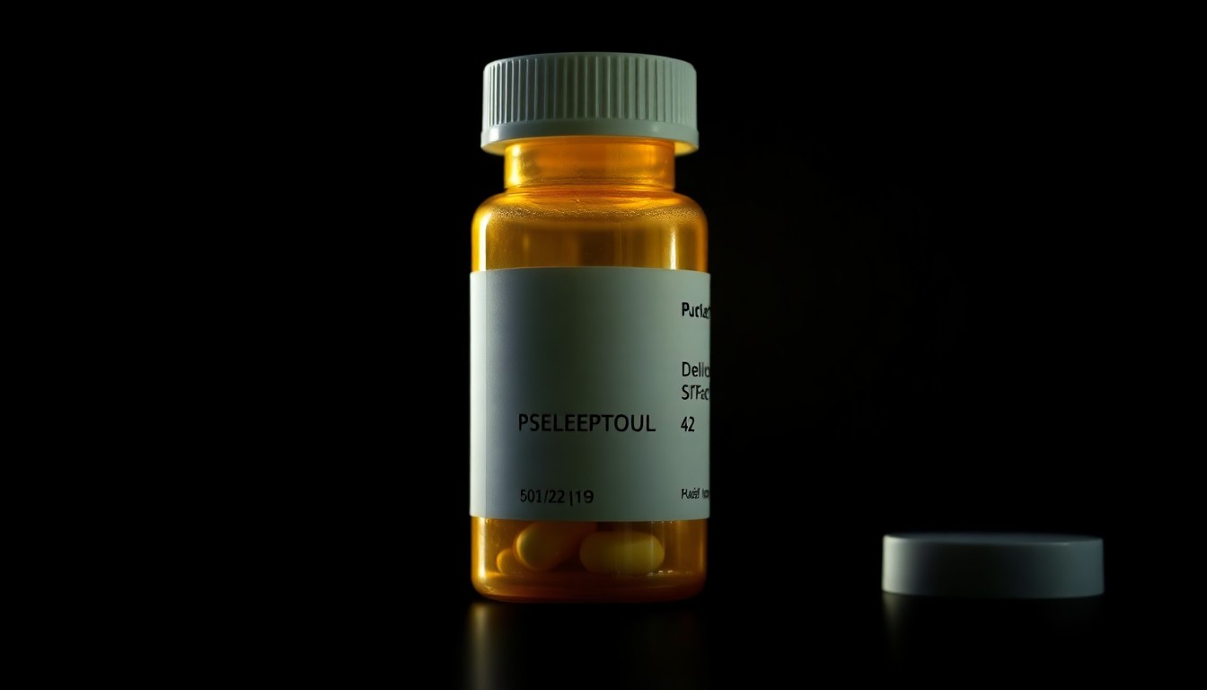 An extreme close-up photograph of a prescription pill bottle reflecting a bright flash of light, conceptually representing the safe disposal of unused medications.