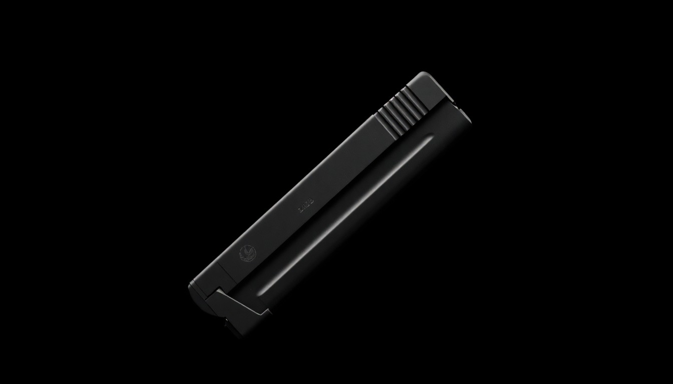 An extreme close-up photograph of a handgun magazine against a pitch-black background, lit by a harsh, direct camera flash, conceptually illustrating the dangerous role of firearms in domestic violence.