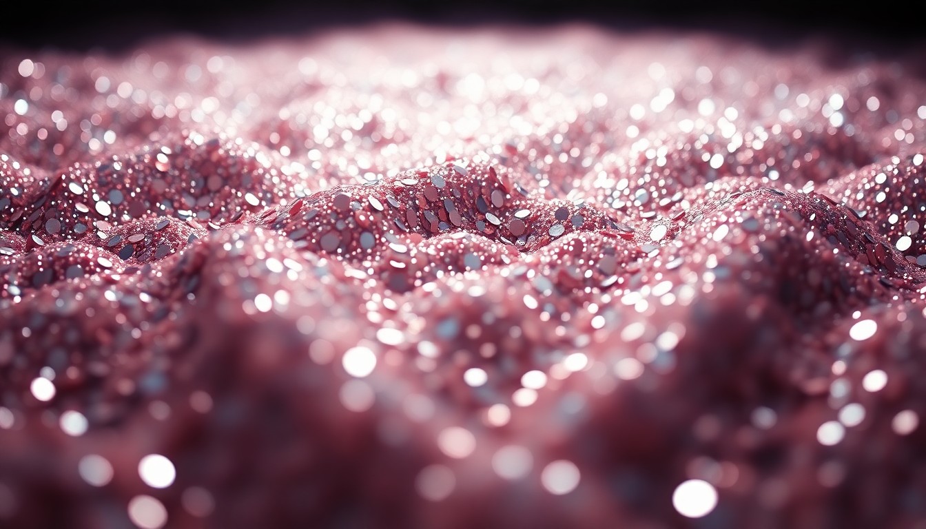 An abstract close-up photograph of shimmering, glittering sequins captured in dramatic, high-contrast studio lighting, conveying the glamour and allure of celebrity culture.