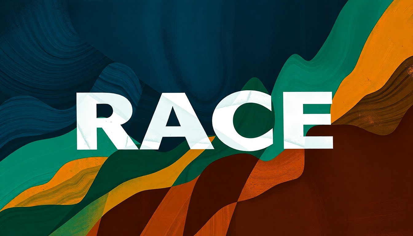 A fractured, abstract painting featuring overlapping geometric shapes and waves of dark blue, forest green, and burnt orange, conceptually representing the political tension and momentum around the RACE Act's proposed changes to voting rights for incarcerated individuals.