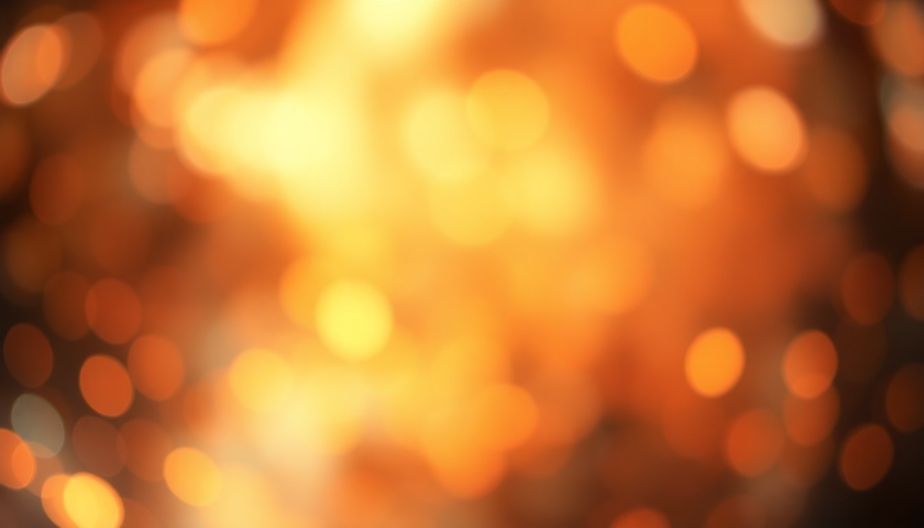 An abstract, impressionistic photograph in soft focus, composed of warm, blurred pools of amber, ochre, and sienna light, conveying a sense of peaceful contemplation.