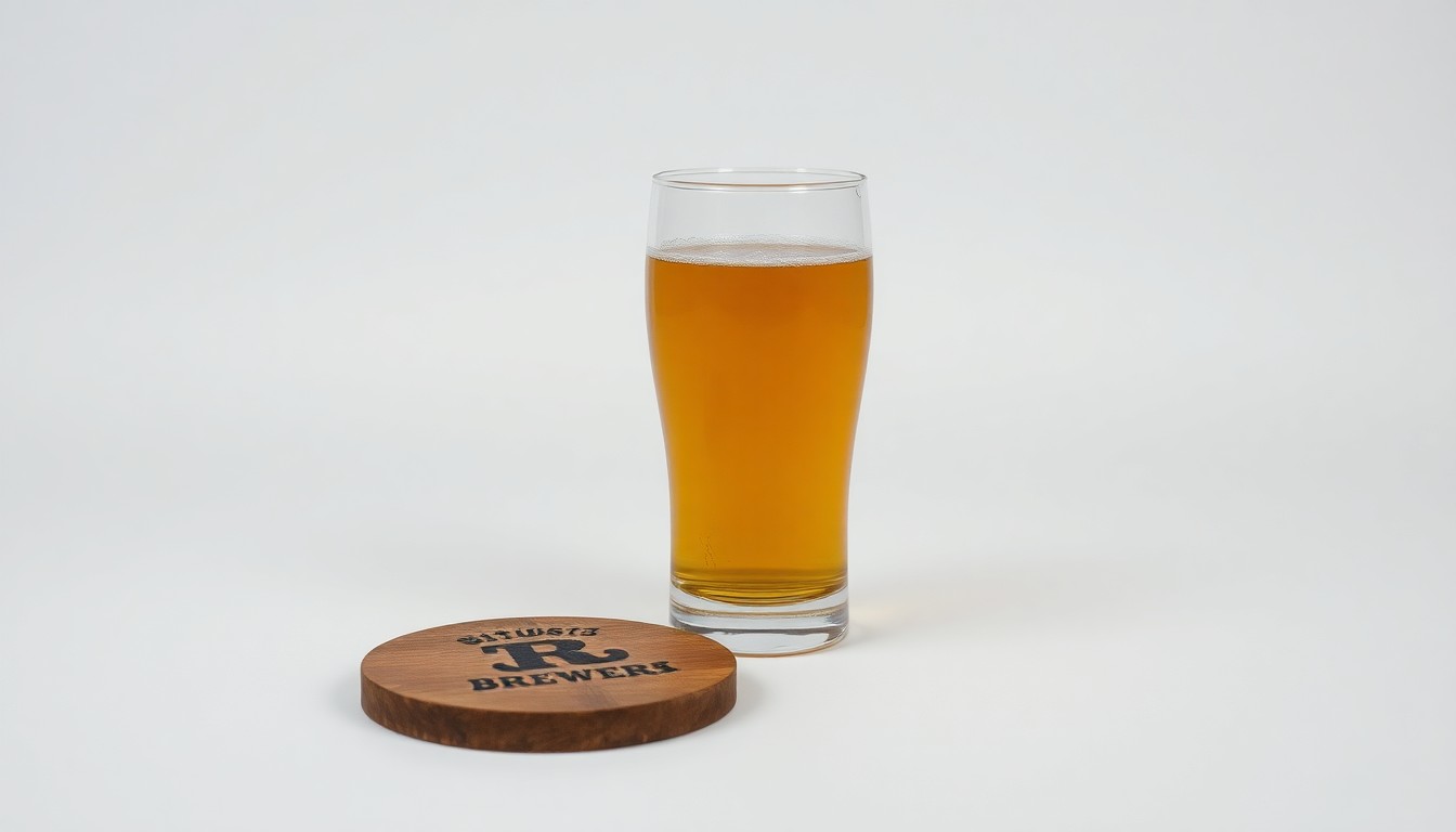 A photorealistic studio still-life image showing a polished, empty beer glass and a worn, wooden coaster on a clean, monochromatic background, symbolizing the bittersweet end of a community gathering place.