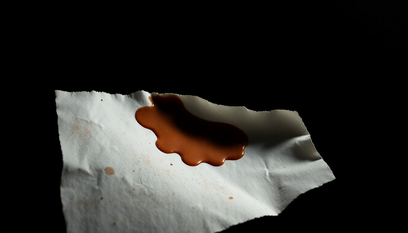 An extreme close-up photograph of a drug-soaked piece of paper, capturing the texture and material details in stark, dramatic lighting to symbolize the hidden dangers within Ohio's prison system.