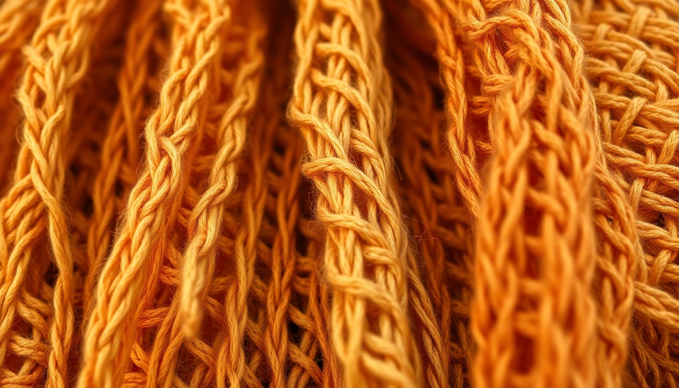 An abstract, high-contrast close-up photograph of intricate, woven fabric textures in warm, earthy tones, conceptually representing the rich cultural heritage and family bonds of immigrant communities.