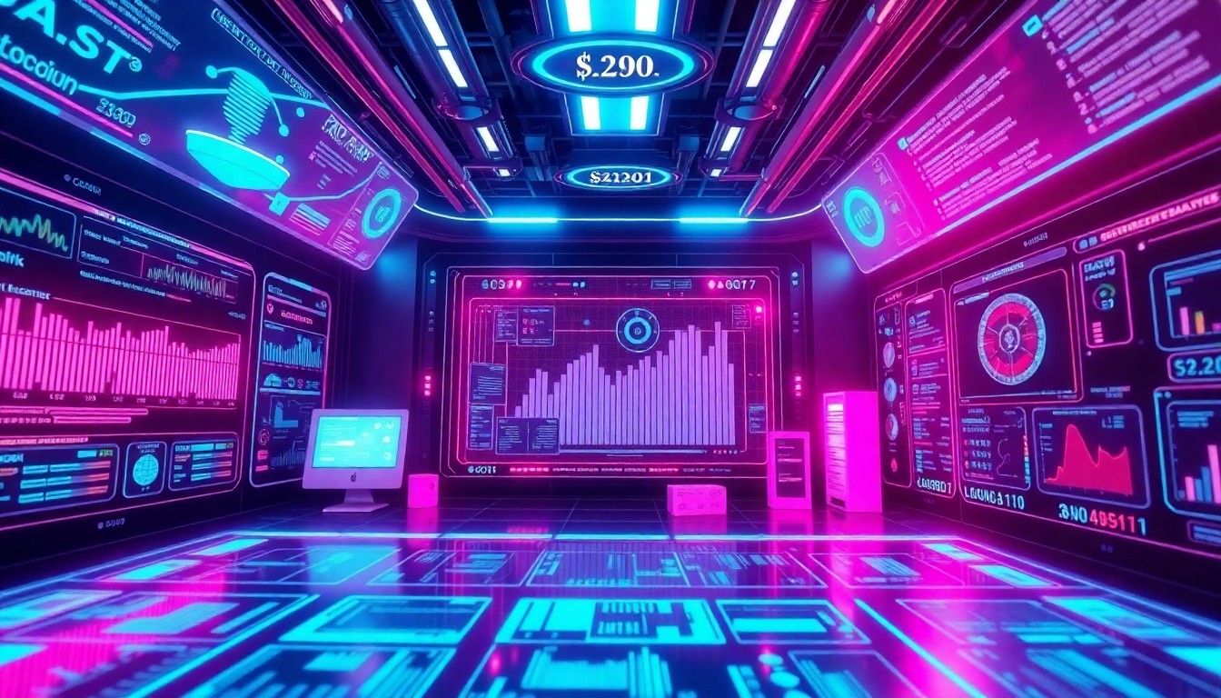 A highly detailed 3D illustration of a glowing, futuristic logistics control center interface, with neon cyan and magenta lights illuminating various data visualizations, algorithms, and digital infrastructure, conceptually representing advanced AI-powered transportation optimization.