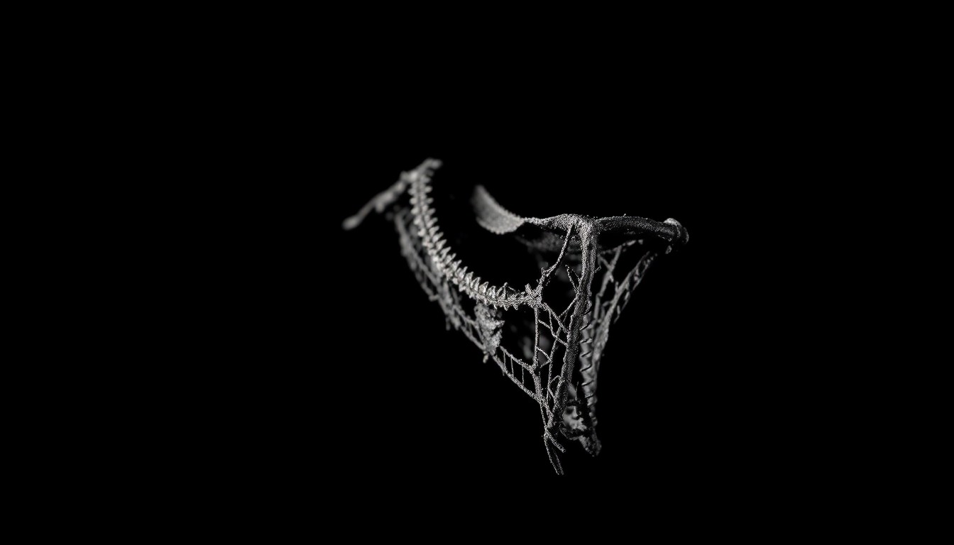 An extreme close-up photograph of a charred, twisted metal object from the apartment fire, capturing the stark, gritty aftermath of the incident.