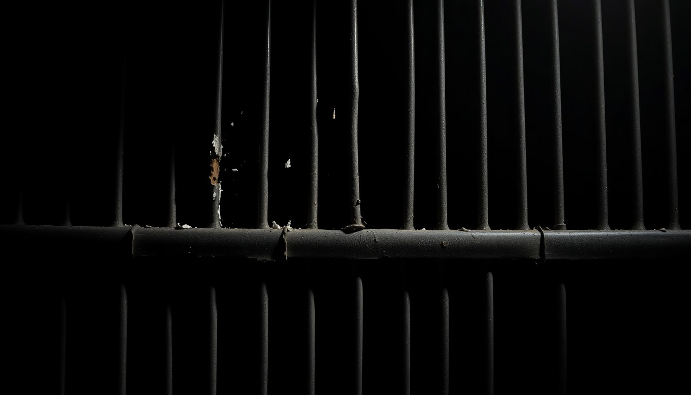 An extreme close-up photograph of a damaged security gate or barrier, lit by a harsh, direct camera flash, conceptually illustrating the aftermath of a security breach at a military installation.