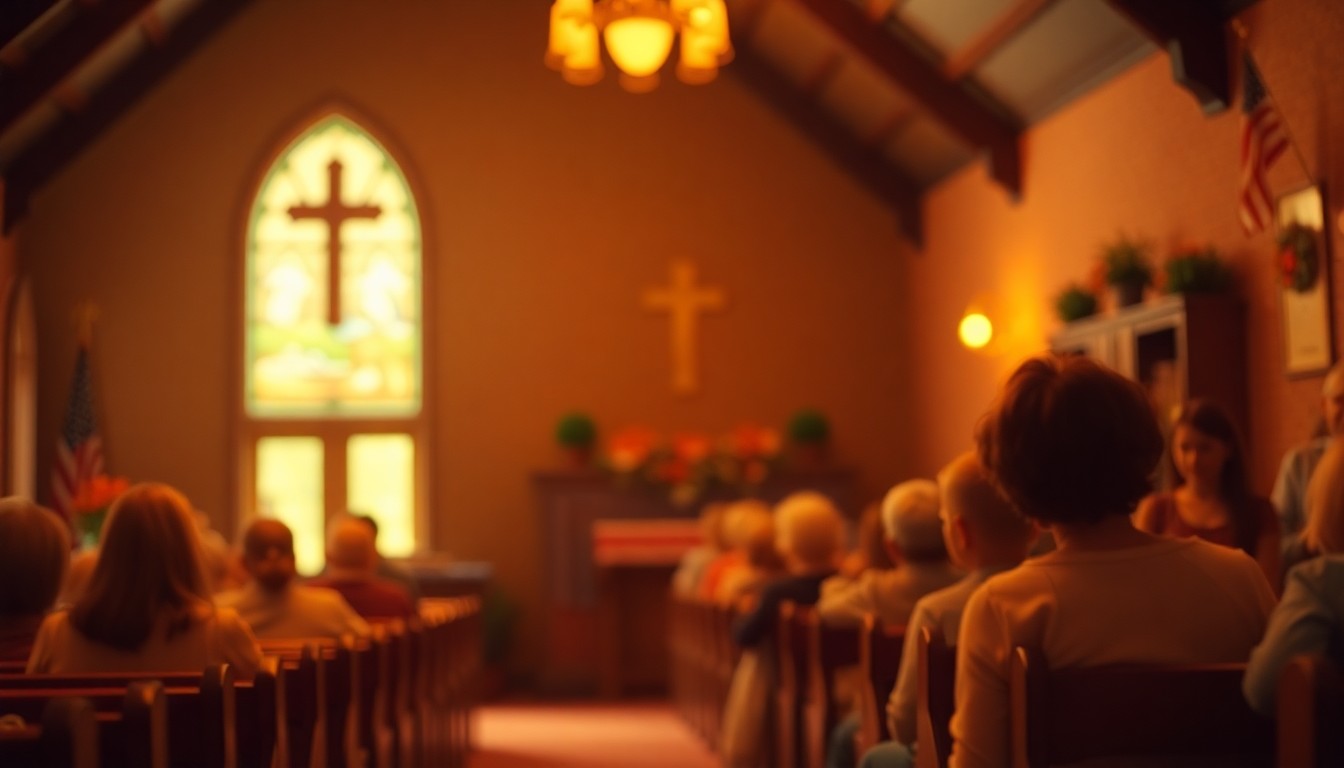 An abstract, out-of-focus photograph in soft, warm tones depicting a hazy, intimate interior scene that evokes a sense of community, comfort, and nostalgia.