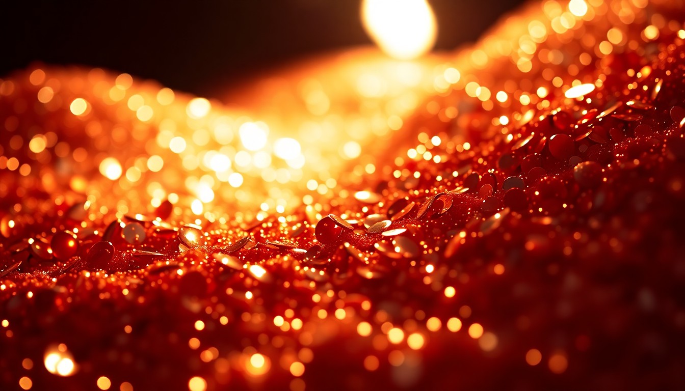 An abstract close-up image of shimmering, high-contrast sequins, capturing the glamorous and high-fashion aesthetic of the soap opera industry.