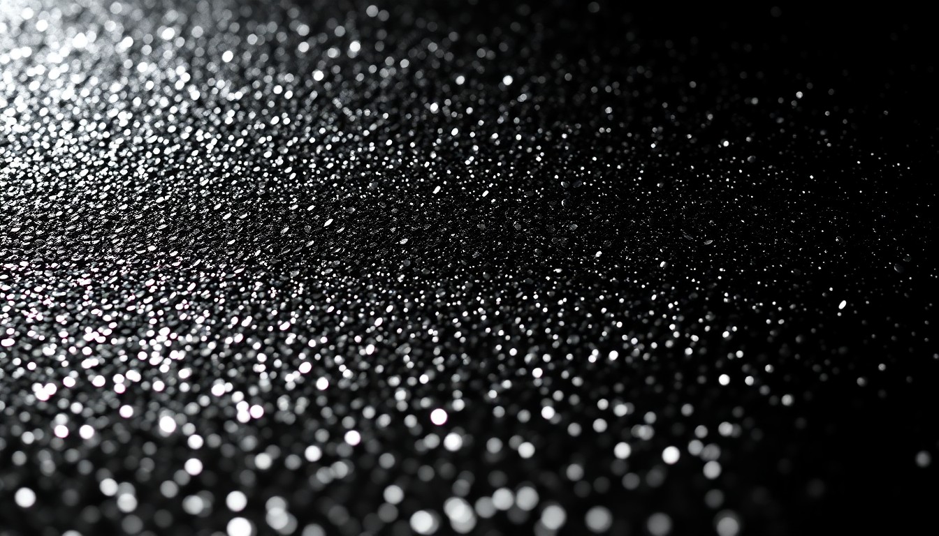 An extreme close-up photograph of a shimmering, glittery black sequin texture in high-contrast studio lighting, conceptually representing the glamour and star power of the entertainment industry.