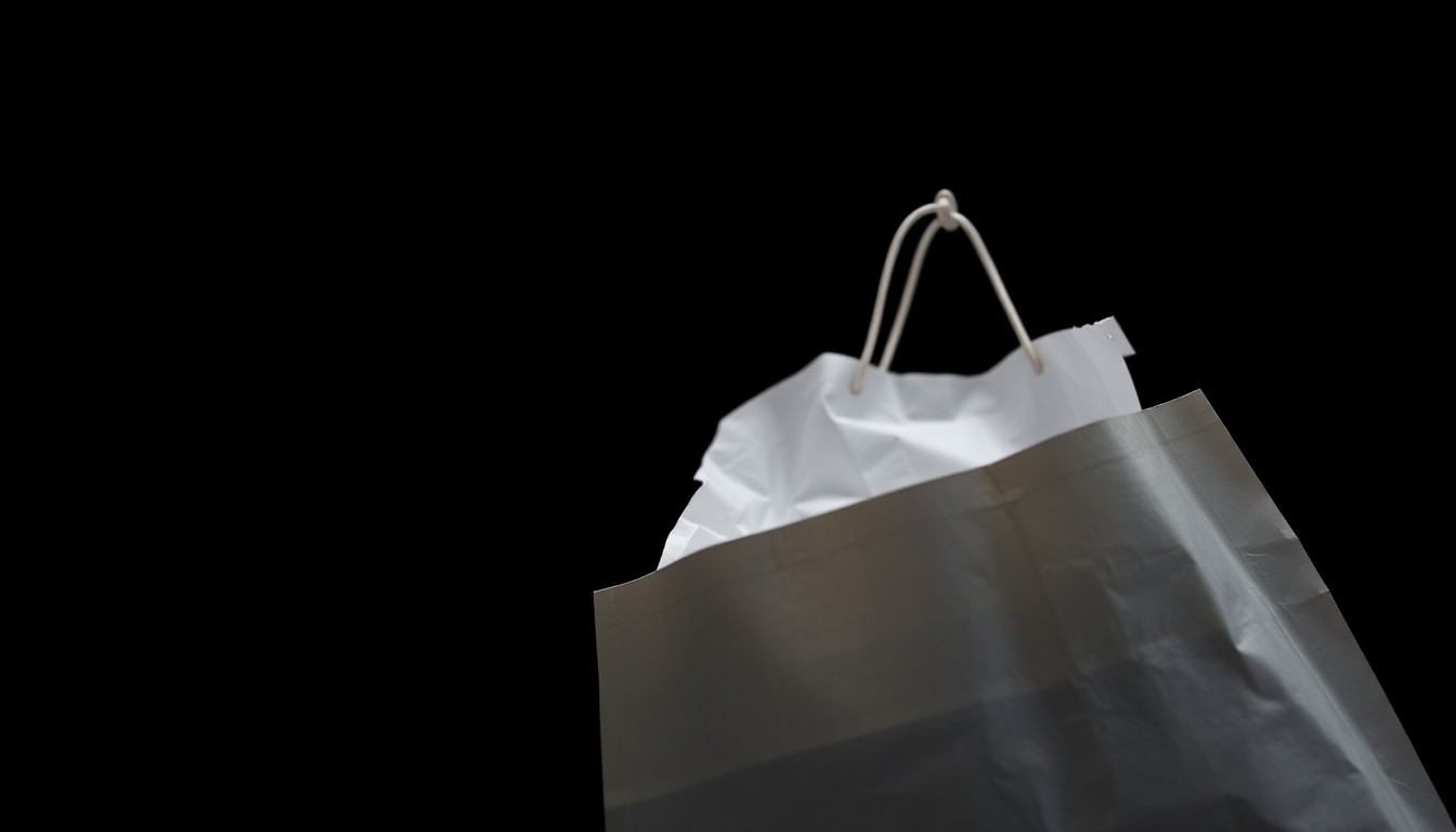 An extreme close-up of a crumpled, discarded receipt reflecting a harsh, bright light, conceptually representing the aftermath of a shoplifting incident.