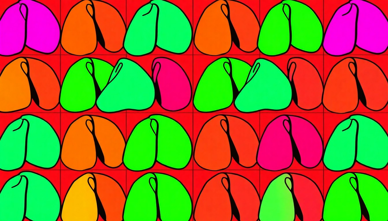 A highly stylized, abstract illustration of multiple fortune cookies in a grid pattern, rendered in a bold, neon color palette and silkscreen pop art style, conceptually representing the enduring cultural significance of this unique culinary tradition.