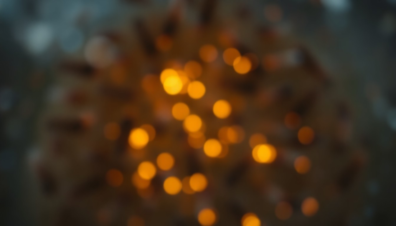 An abstract, out-of-focus image featuring a hazy, glowing shape that suggests the presence of a beehive, conveying a sense of the unexpected and the need for careful handling of the situation.