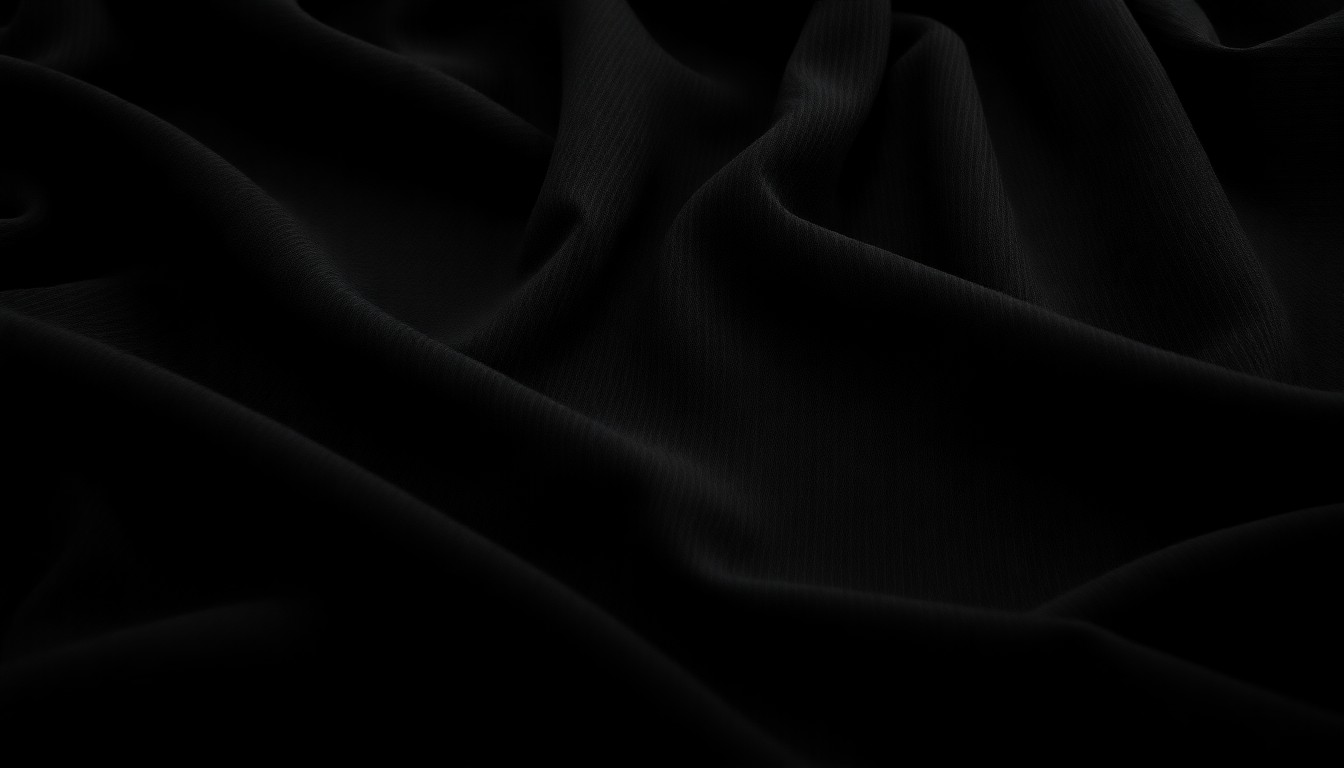 An abstract, high-contrast close-up photograph of a plush, velvety black fabric texture, evoking a sense of mourning and reverence for a beloved actor.