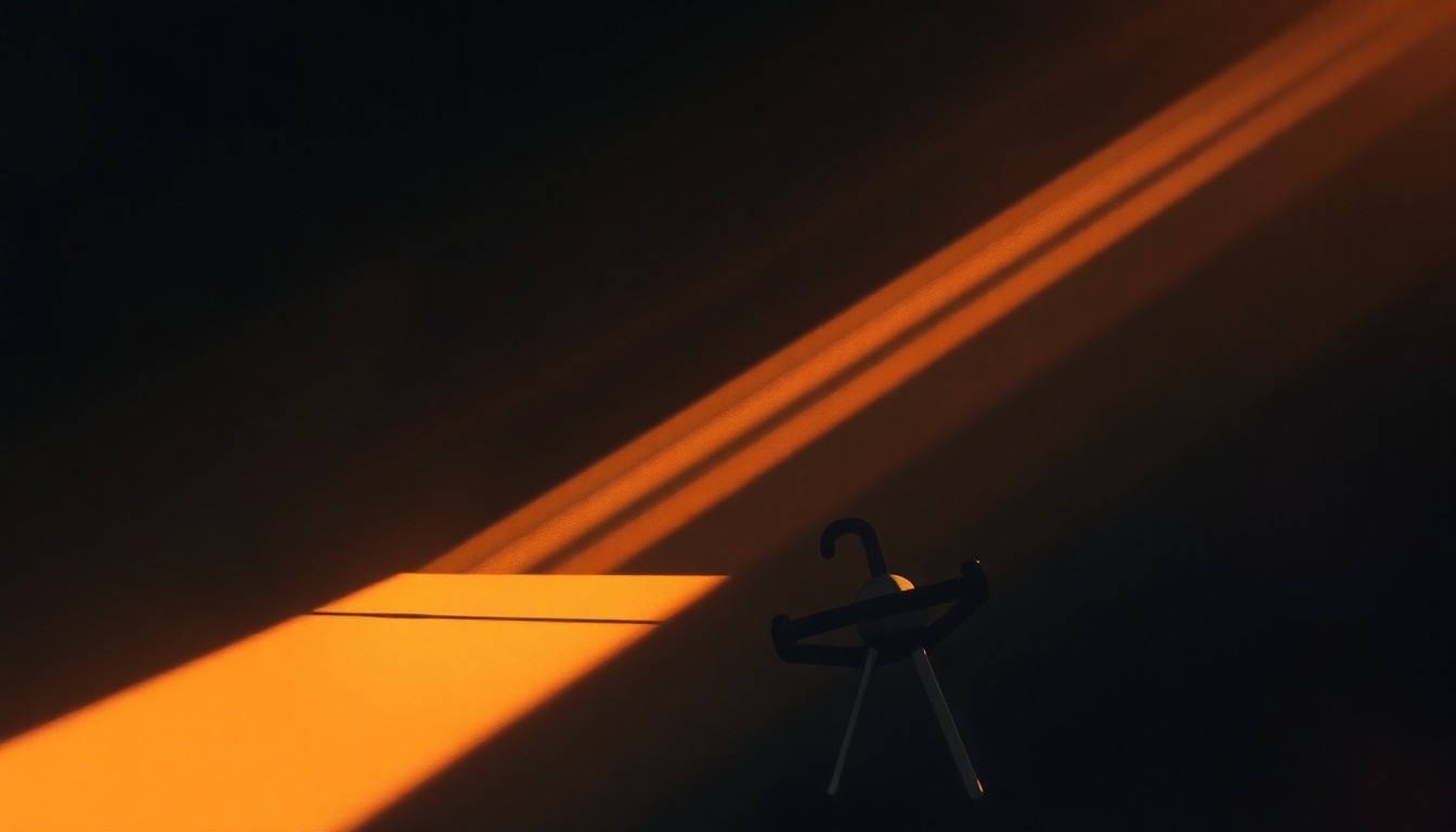 A softly lit, cinematic painting of a child's swing set in a park, with the warm glow of sunlight casting long shadows across the scene, conceptually representing the complex debate over universal access to public services.