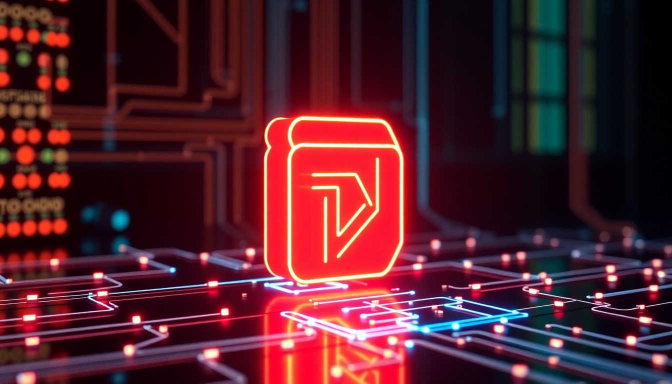 A vibrant, glowing 3D illustration of abstract data infrastructure elements, representing the advanced data analytics and AI capabilities of the Databricks platform.