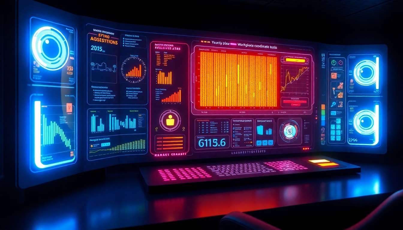 A highly detailed, glowing 3D illustration of a futuristic office control panel with holographic displays, neon-lit buttons, and pulsing data visualizations, conceptually representing the integration of workplace coordination tools into the Microsoft 365 ecosystem.