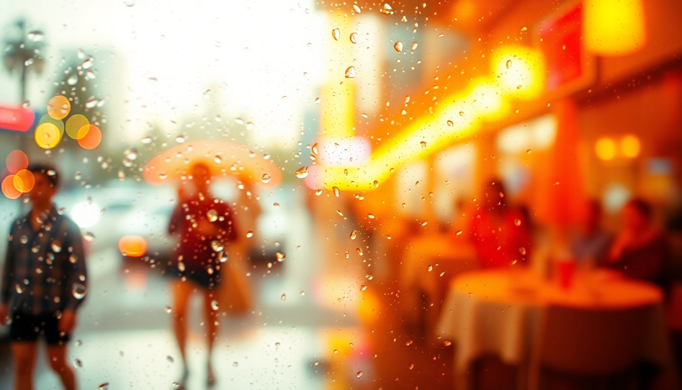 An abstract, out-of-focus photograph featuring blurred, colorful shapes and textures that evoke the vibrant energy and diverse experiences of the Cater+Event Opening Night Party in Los Angeles.