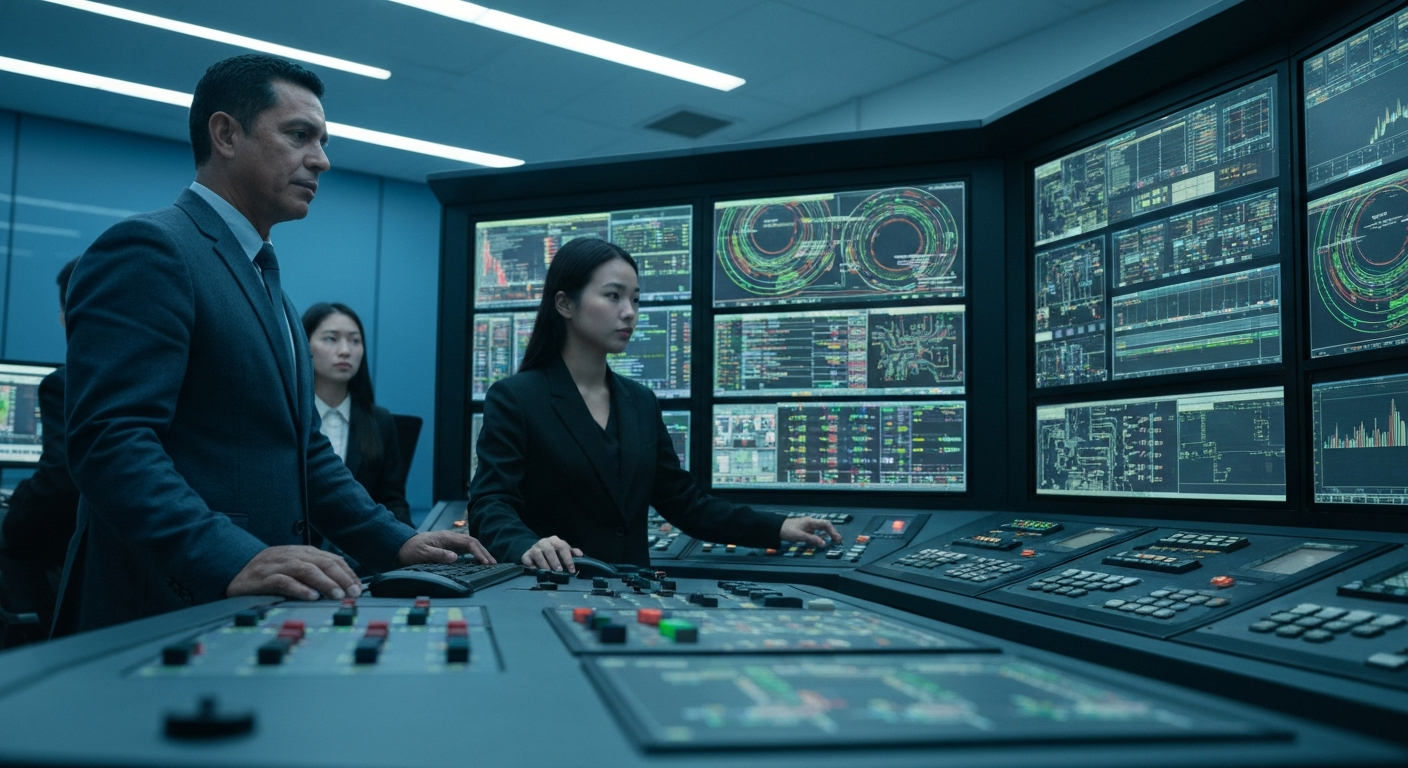 An extreme close-up of intricate, heavy-duty banking machinery and equipment, conveying the secure, institutional nature of the SCYNEXIS private placement without using any text or symbols.