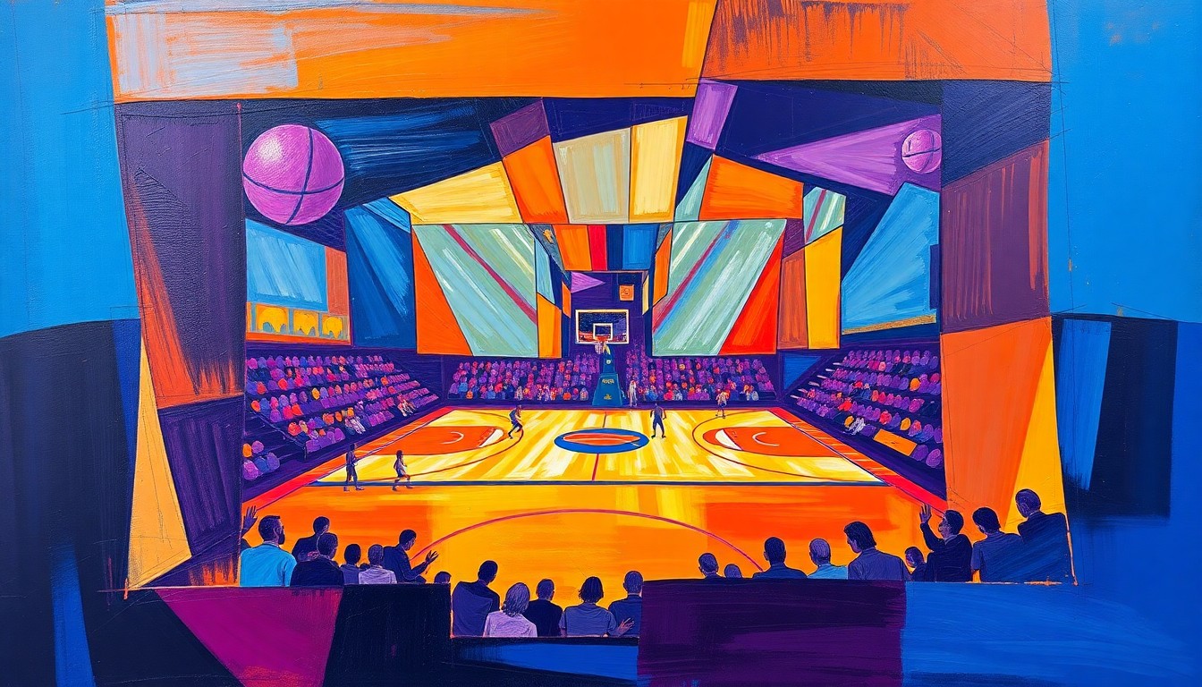 Interpretasi cubist tentang debat candidacy MVP Luka Dončić, menganalisis permainan defensif dan dominasi ofensif bintang tersebut.