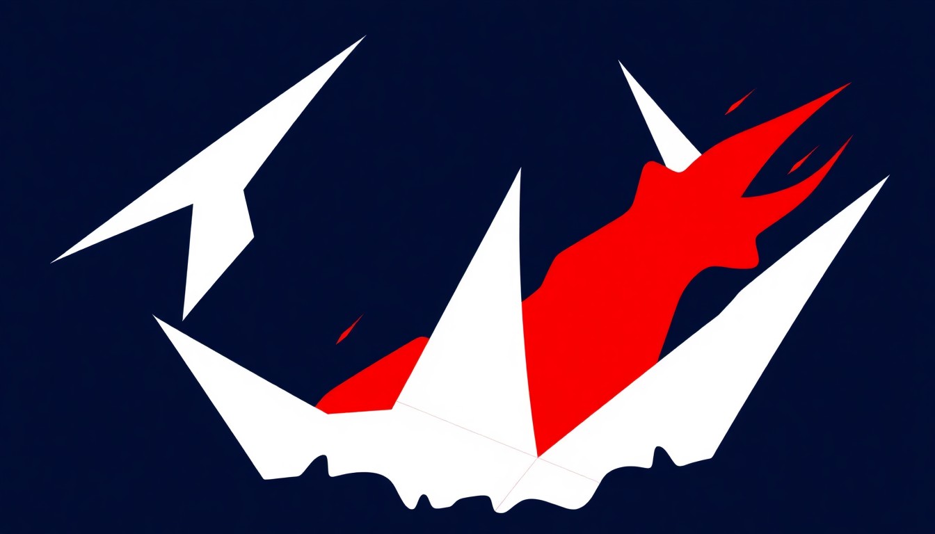 An abstract, minimalist illustration using stark black silhouettes and high-contrast solid colors to conceptually represent the energy and spirituality of a Christian music concert.