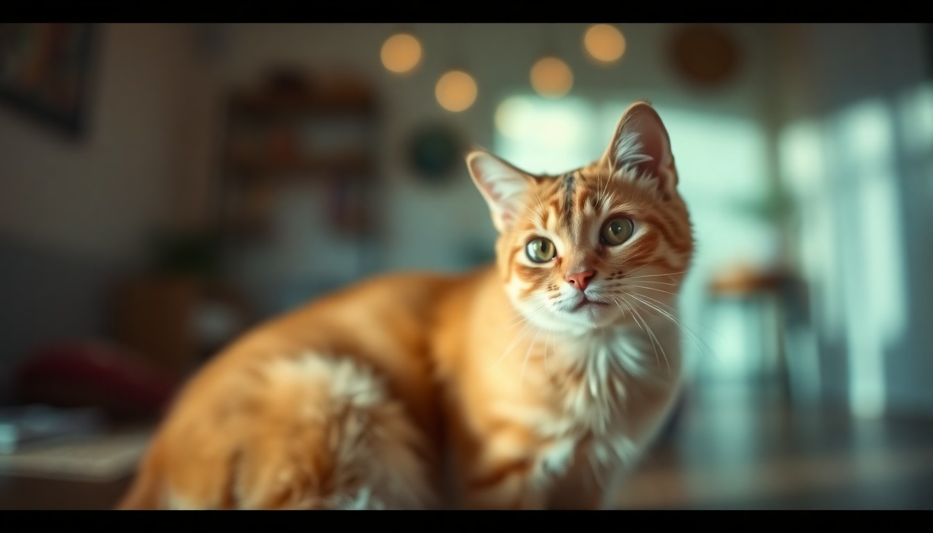 An extremely abstracted, out-of-focus photograph of a cat or dog curled up in a cozy indoor setting, with soft pools of warm light and color creating a dreamlike, intimate atmosphere.