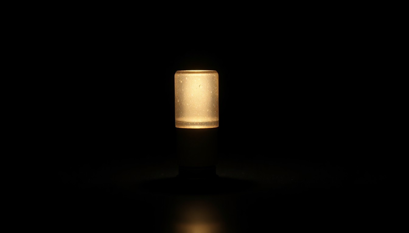An extreme close-up photograph of a spent shell casing from a firearm, lit by a harsh, direct camera flash against a pitch-black background, conveying a stark, gritty, investigative aesthetic about the shooting incident.