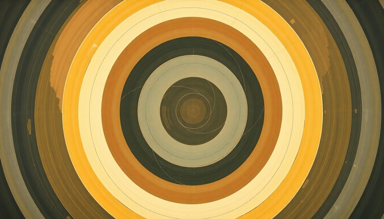 A highly textured, abstract painting in soft earth tones featuring sweeping geometric shapes and precise botanical spirals, conceptually representing the multifaceted factors influencing the regulation of solar power in a local community.